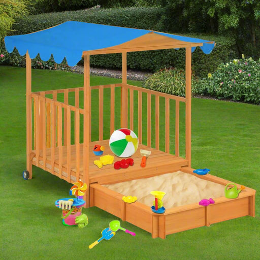 Kids Playhouse with Sandbox in Fir Wood - Little and Giant Explorers vidaXL