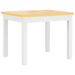 Kids wooden table with white legs and light beige top, modern children's furniture