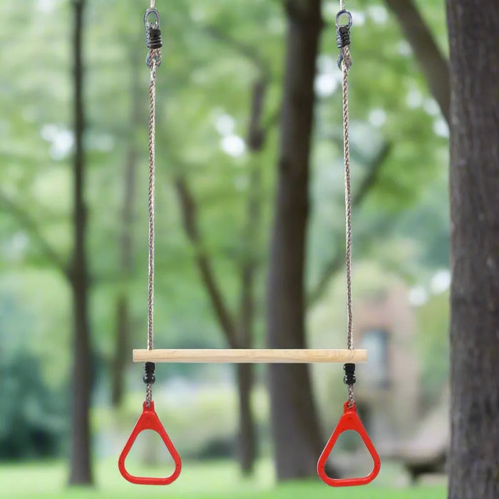 Trapeze Swing Bar with Rings - Little and Giant Explorers vidaXL