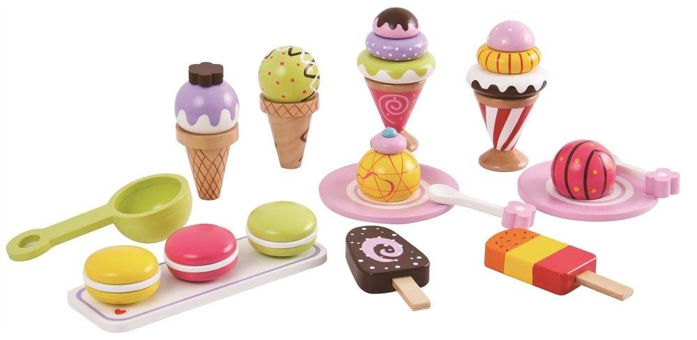 Wooden 25 Pieces Ice Cream Selection Play Set - Little and Giant Explorers Lelin