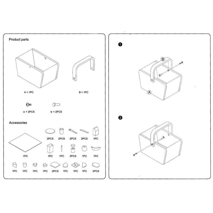 Wooden Picnic Basket Playset - Little and Giant Explorers SOKA Play Imagine Learn