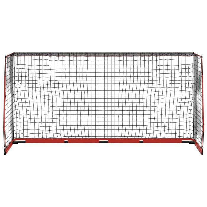 Large Foldable Football Goal with Net in Black and Red (366.5 x 91 x 183cm) - Little and Giant Explorers vidaXL