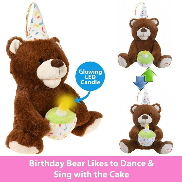 Make A Wish Happy Birthday Singing Bear - Little and Giant Explorers Toyland