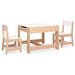 Kids' multi-purpose table and chair set with light wood finish and whiteboard tabletop