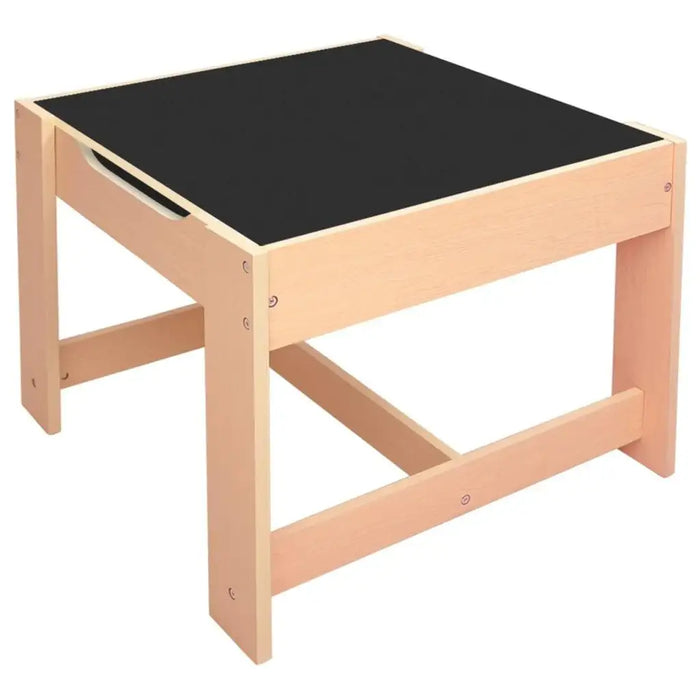 Children's multi-purpose wooden table with black chalkboard top