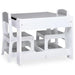 White multi-purpose children's table and two chair set with modern design