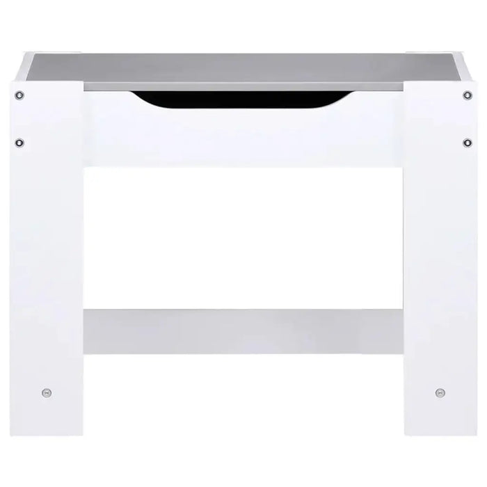 White multipurpose children's table with gray double-sided top, modern design