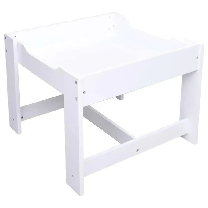 White multi-purpose children's table with sturdy, modern design and raised edges