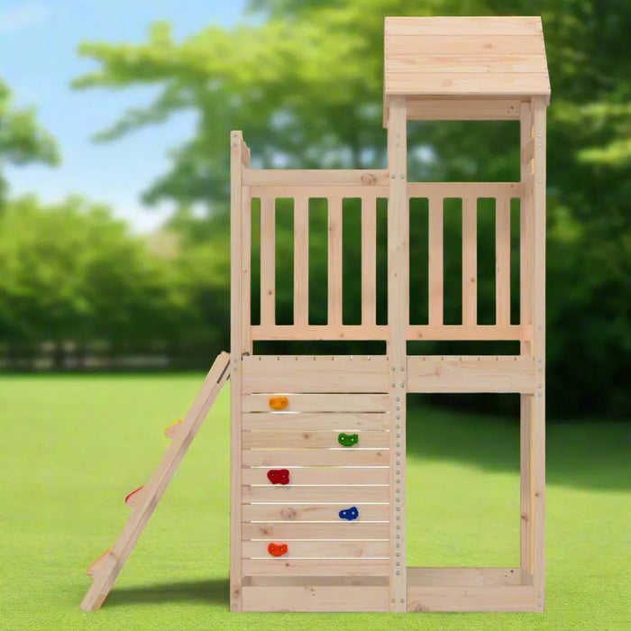 Outdoor Climbing Playset with Ladder, Rockwall, Play Tower and Sandpit in Solid Pine Wood - Little and Giant Explorers vidaXL