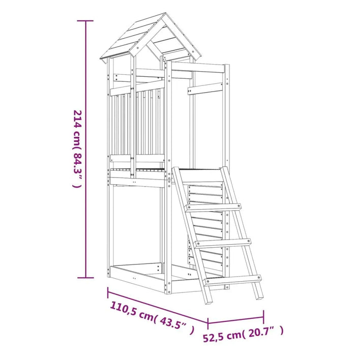 Outdoor Climbing Playset with Ladder, Rockwall, Play Tower and Sandpit in Solid Pine Wood - Little and Giant Explorers vidaXL