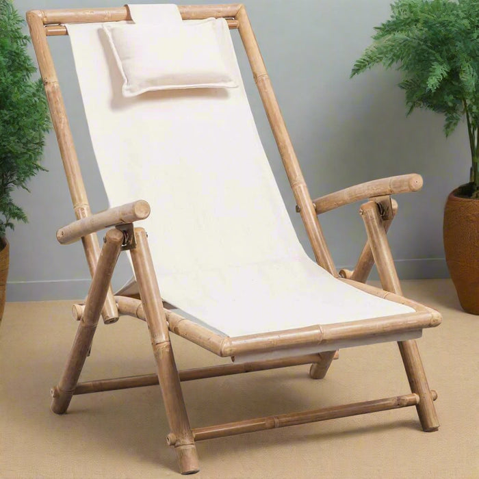 Outdoor Deck Chair in Bamboo - Little and Giant Explorers vidaXL