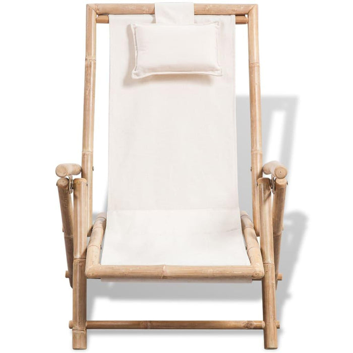 Outdoor Deck Chair in Bamboo - Little and Giant Explorers vidaXL