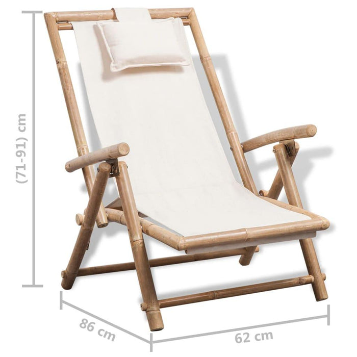 Outdoor Deck Chair in Bamboo - Little and Giant Explorers vidaXL