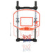 Adjustable over door basketball hoop set with clear backboard and red rim