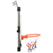 Over door adjustable basketball hoop set with orange rim and blue-red net