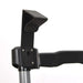 Close-up of adjustable black over door basketball hoop mounting bracket