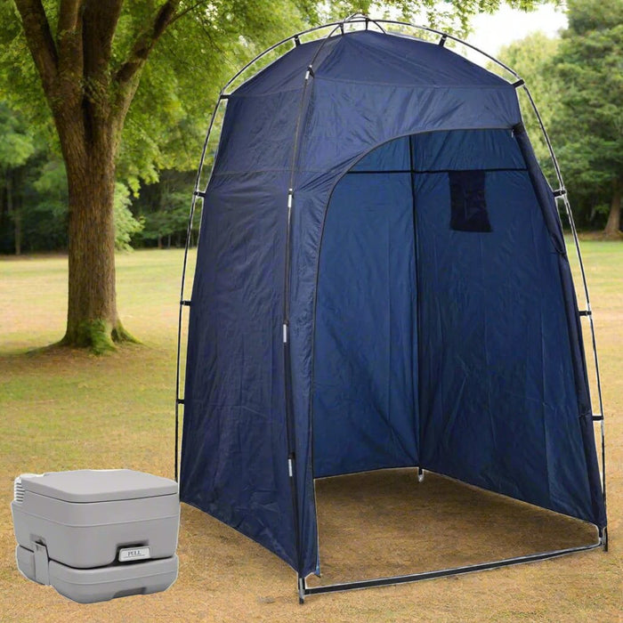 Portable Camping Toilet with Tent - Little and Giant Explorers vidaXL