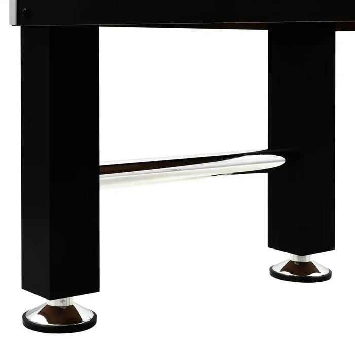 Black foosball table legs with chrome bar and adjustable round feet