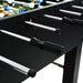 Black finish professional football table with chrome handles and player figures