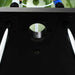 Black finish professional football table goal area with rods and tournament pitch