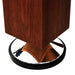 Adjustable height football table leg with brown wood finish and round chrome base