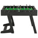 Black competition-grade professional foosball table with green playing surface