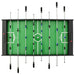 Professional black foosball table with green field, competition-grade soccer game