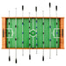 Professional competition-grade foosball table with green playing field and wooden frame