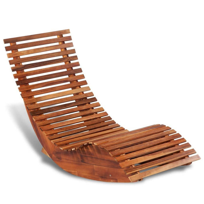 Rocking Sun Lounger in Acacia Wood - Little and Giant Explorers vidaXL