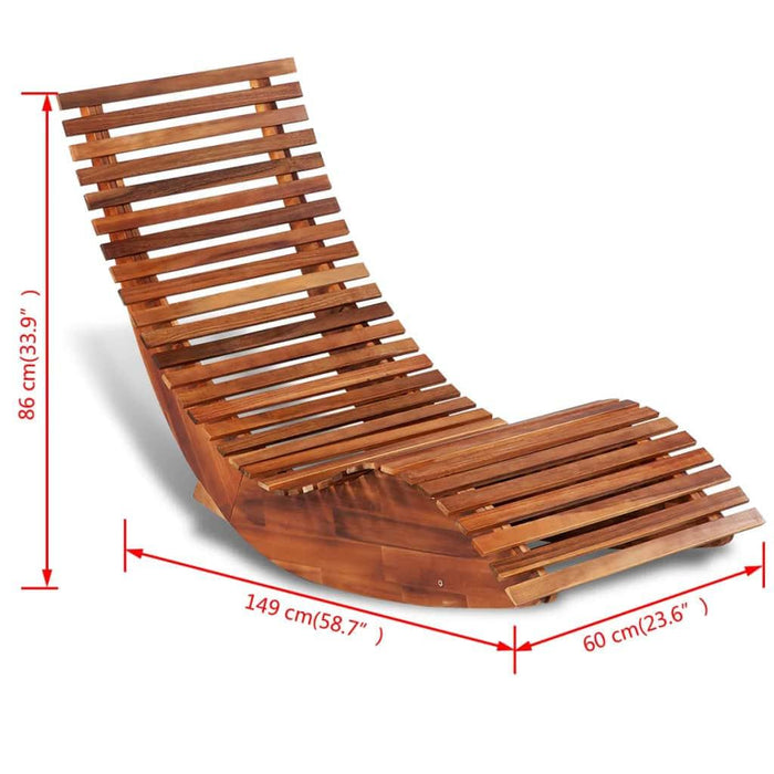 Rocking Sun Lounger in Acacia Wood - Little and Giant Explorers vidaXL