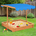 Sandbox with Adjustable Roof in Firwood - Little and Giant Explorers vidaXL