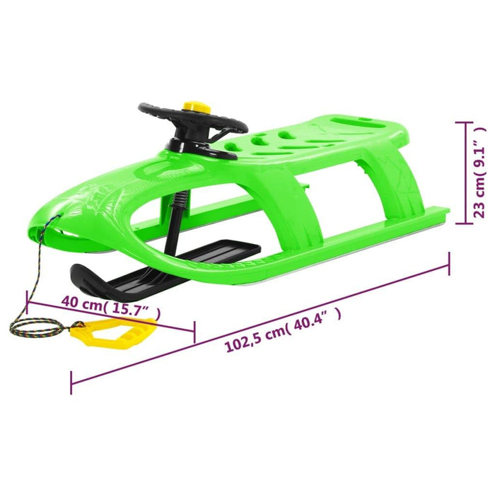 Sledge with Wheel in Green - Little and Giant Explorers vidaXL