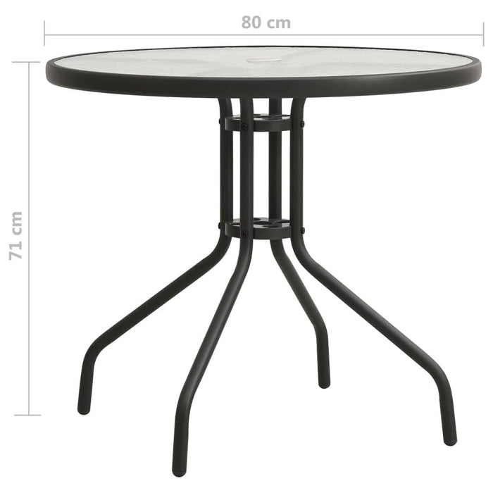 Anthracite Steel Bistro Table Anthracite (Ø80x71cm) - Little and Giant Explorers vidaXL