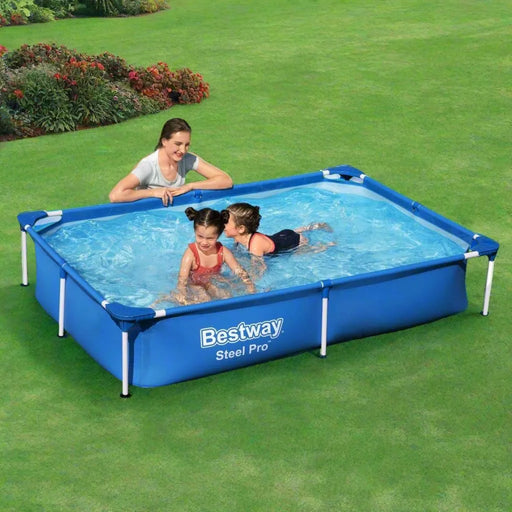 Steel Pro Rectangle Swimming Pool (221 x 150 x 43cm) - Little and Giant Explorers Bestway