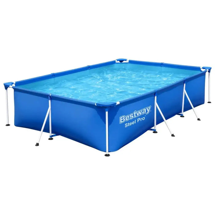 Bestway Steel Pro swimming pool 300x201x66cm rectangular above ground, blue with metal frame