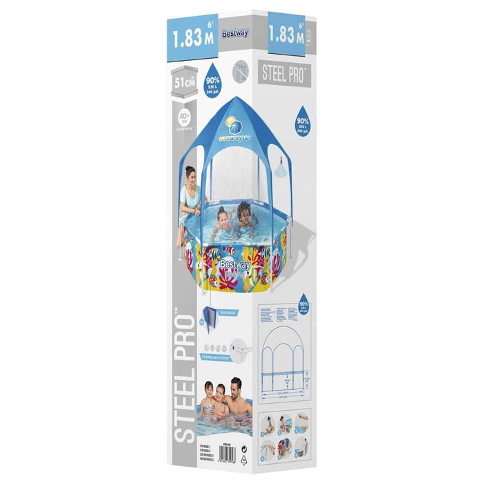 Steel Pro UV Careful Above Ground Pool for Kids (183 x 51cm) - Little and Giant Explorers Bestway