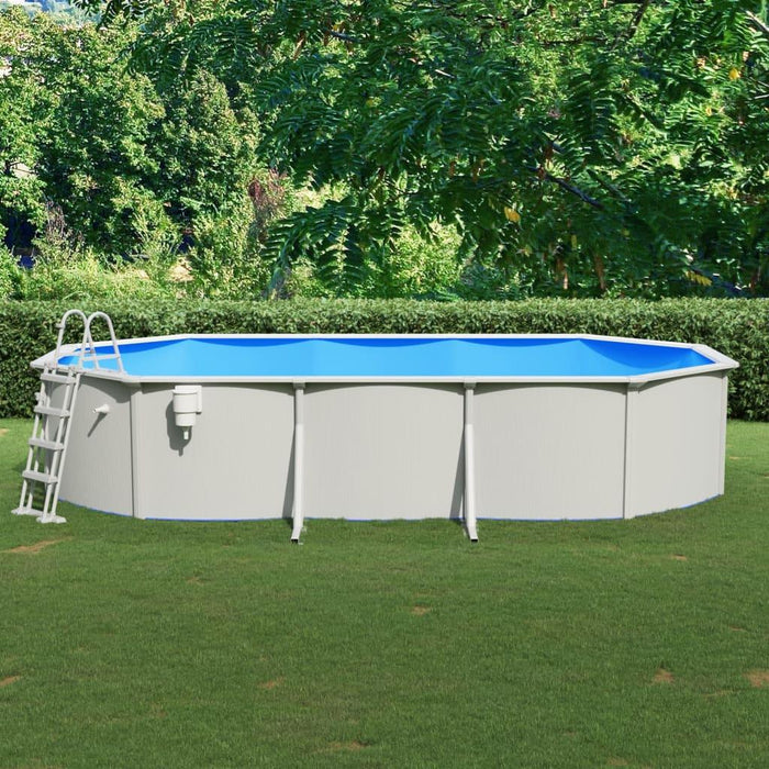 Swimming Pool with Safety Ladder (610 x 360 x 120cm) - Little and Giant Explorers vidaXL