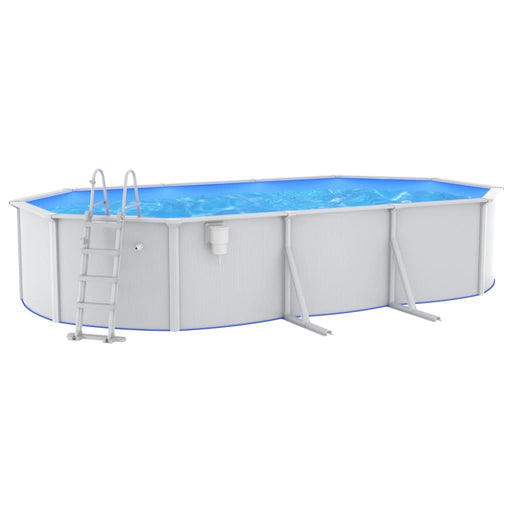 Swimming Pool with Safety Ladder (610 x 360 x 120cm) - Little and Giant Explorers vidaXL