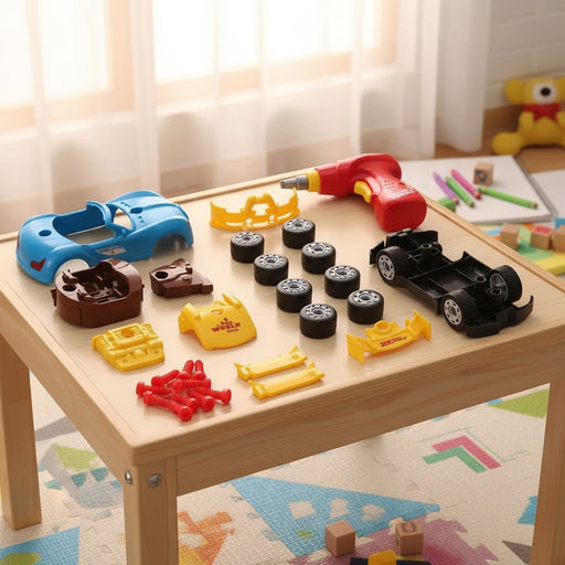 PACK OF 2 Build Your Own Toy Car with 30 Pieces, Electric Drill, Realistic Sounds & Lights - Little and Giant Explorers SOKA Play Imagine Learn