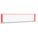 4m steel frame tennis net with red edges and black base on white background
