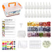 Tie dye kit with 18 color powders, bottles, gloves, rubber bands, funnel, manual, case