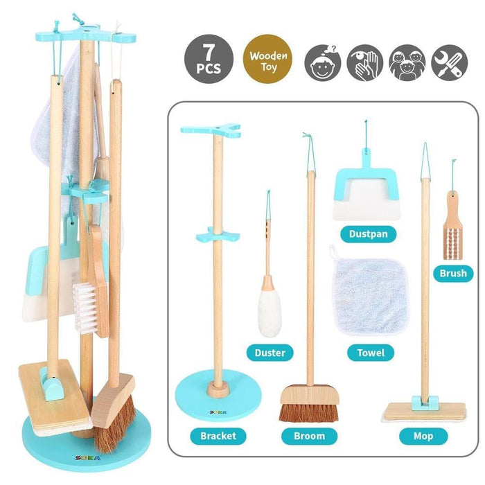 Wooden Pretend Cleaning Kit - Little and Giant Explorers SOKA Play Imagine Learn