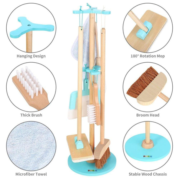 Wooden Pretend Cleaning Kit - Little and Giant Explorers SOKA Play Imagine Learn