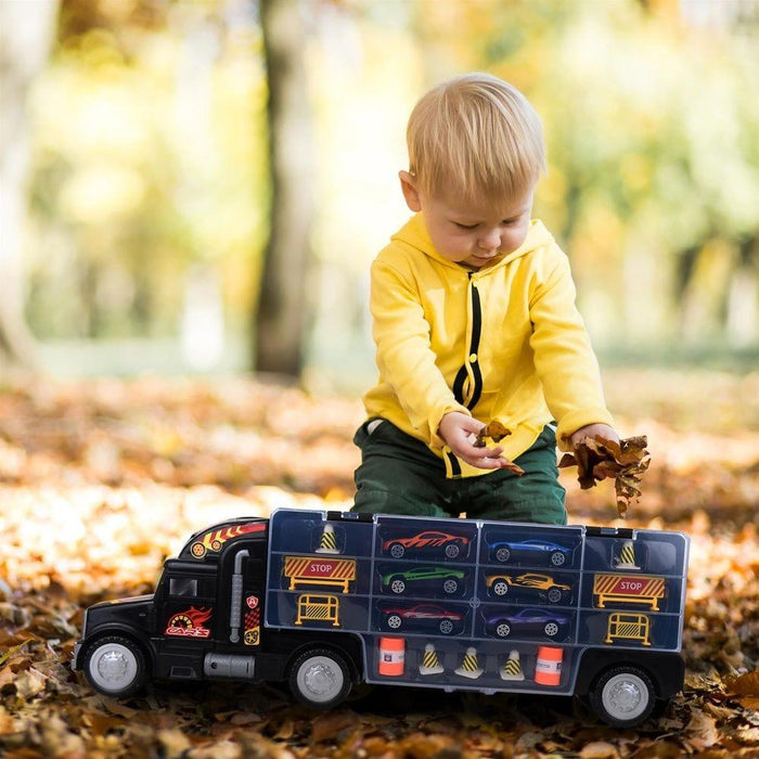 Transport Carrier Truck with 6 Colourful Mini Cars - Little and Giant Explorers SOKA Play Imagine Learn