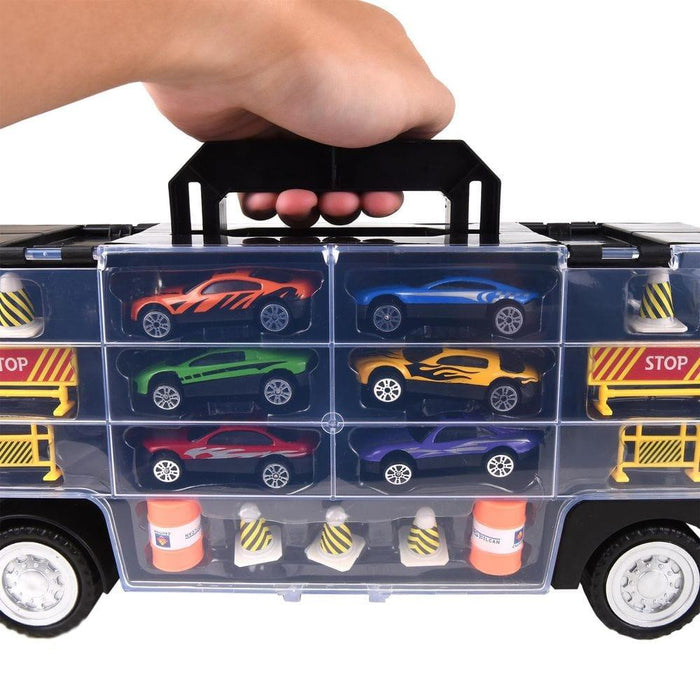 Transport Carrier Truck with 6 Colourful Mini Cars - Little and Giant Explorers SOKA Play Imagine Learn