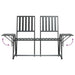 2-Seater Garden Bench in Black Steel - Little and Giant Explorers vidaXL