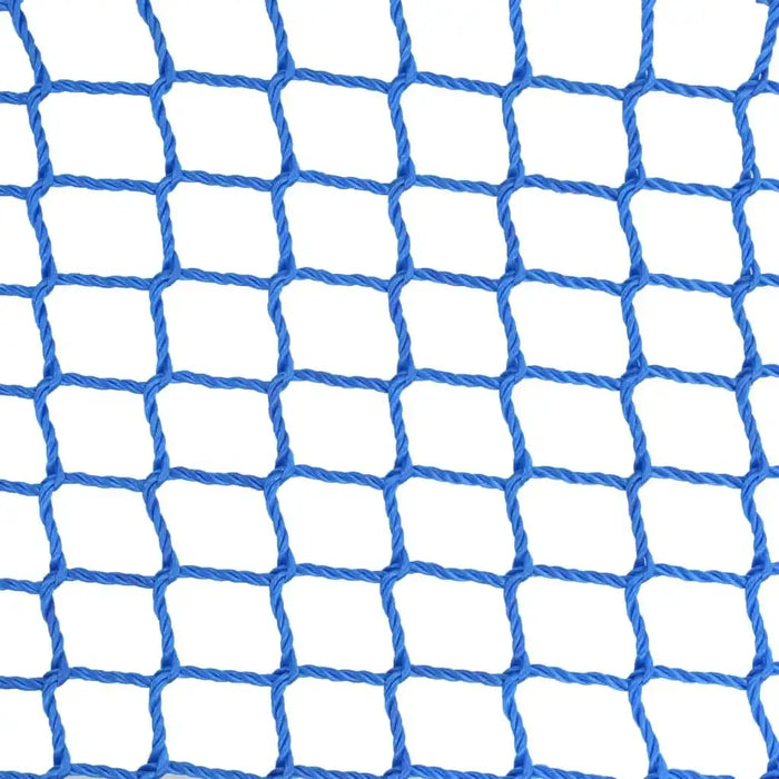 Blue rope net with square grid pattern for swing seat or playground use
