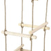 Wooden 4-sided rope ladder with solid pine rungs and brown PE rope.