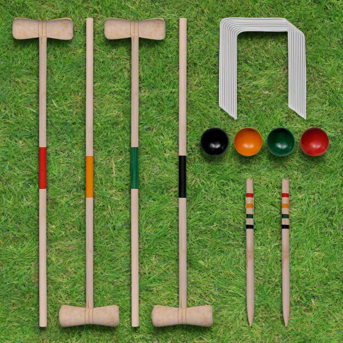 Wooden Croquet Set for 4 Players - Little and Giant Explorers vidaXL