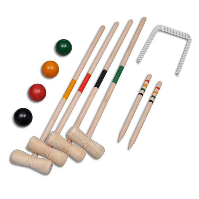 Wooden Croquet Set for 4 Players - Little and Giant Explorers vidaXL